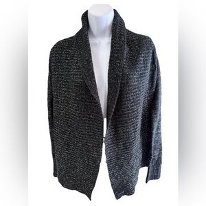 Women's Black Open Front Sweater